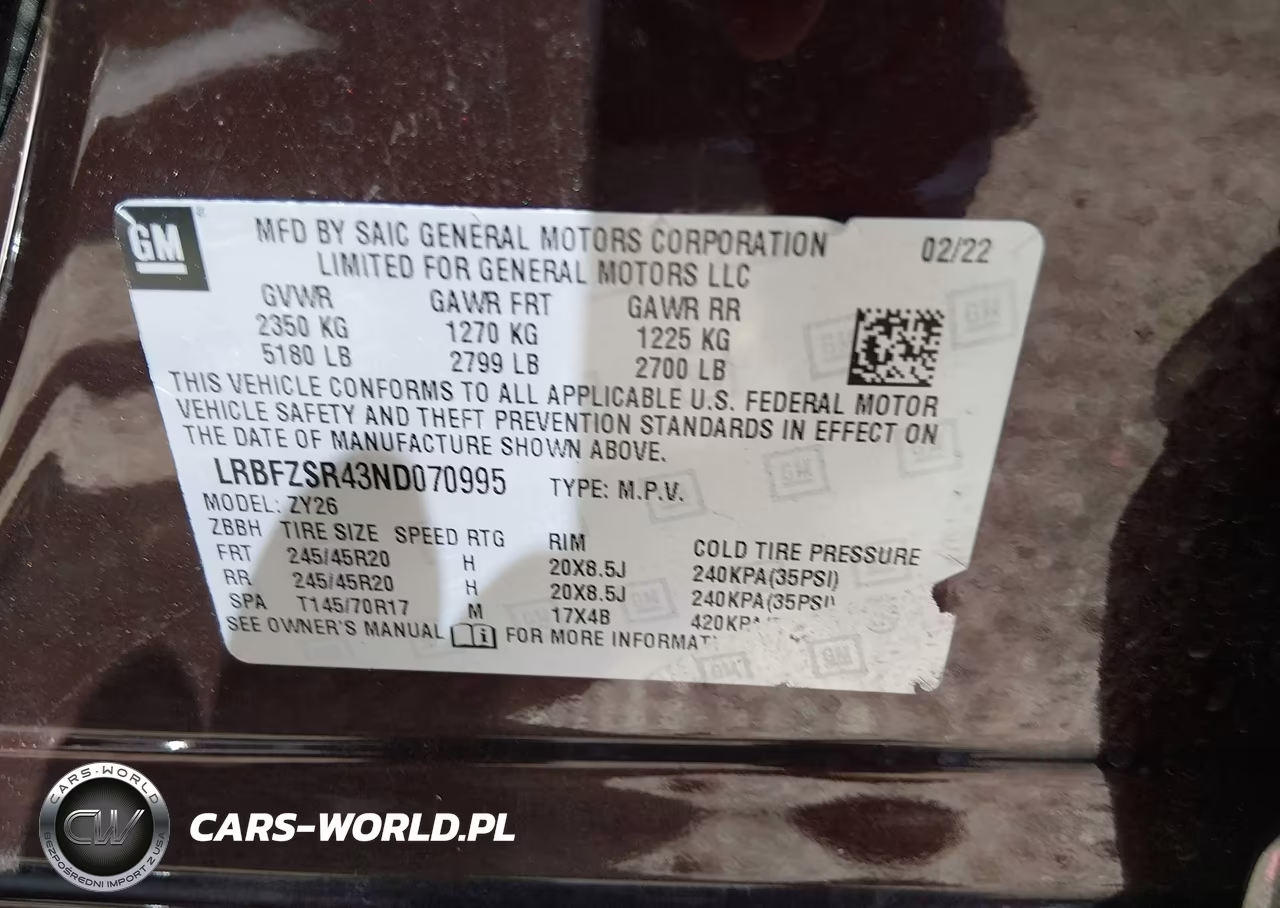 2022 Buick Envision Awd Avenir VIN:LRBFZSR43ND070995 - 9
