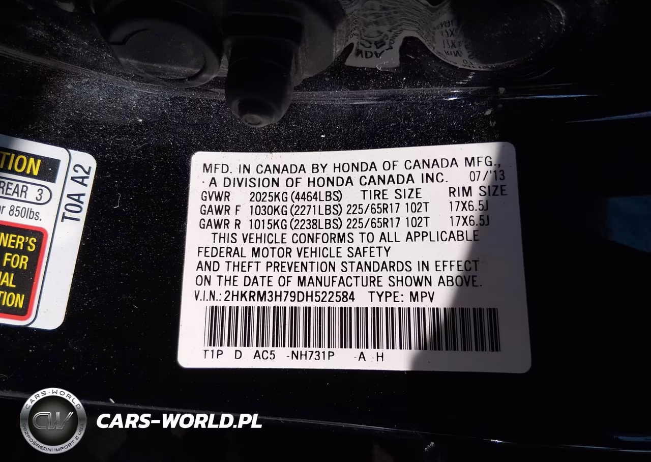 2013 Honda Cr-V Ex-L VIN:2HKRM3H79DH522584 - 9