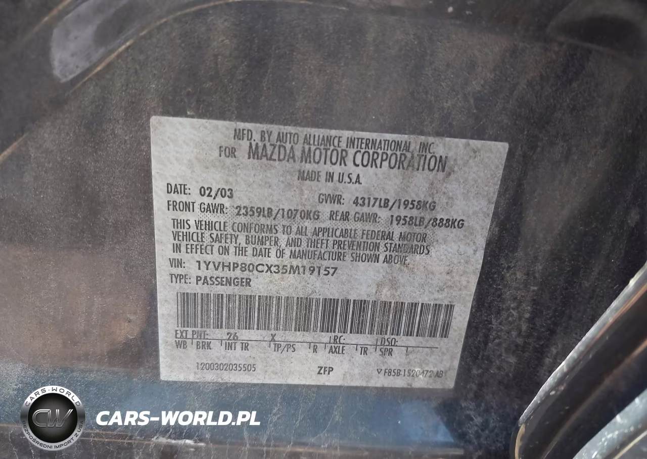 2003 Mazda Mazda6 I VIN:1YVHP80CX35M19157 - 9