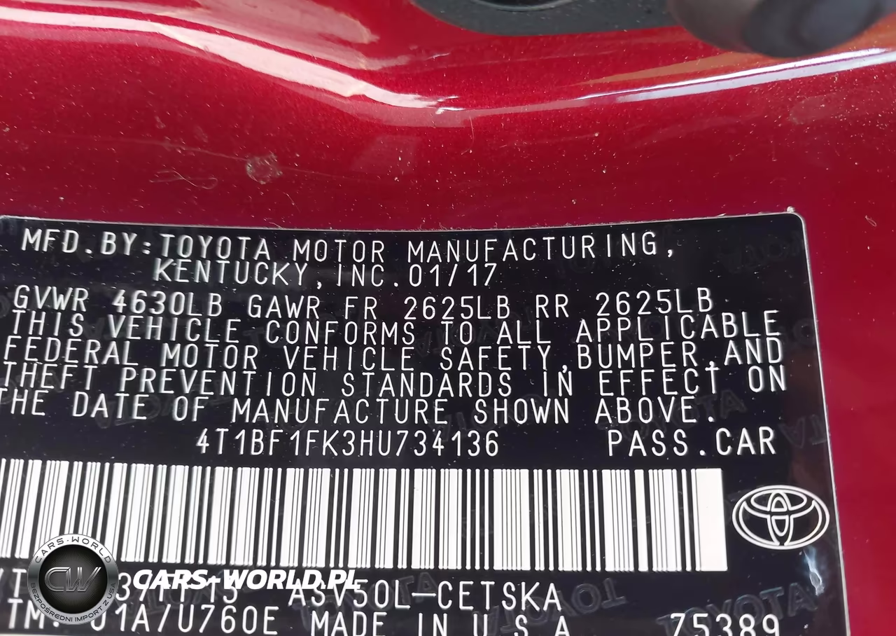 2017 Toyota Camry Se VIN:4T1BF1FK3HU734136 - 9