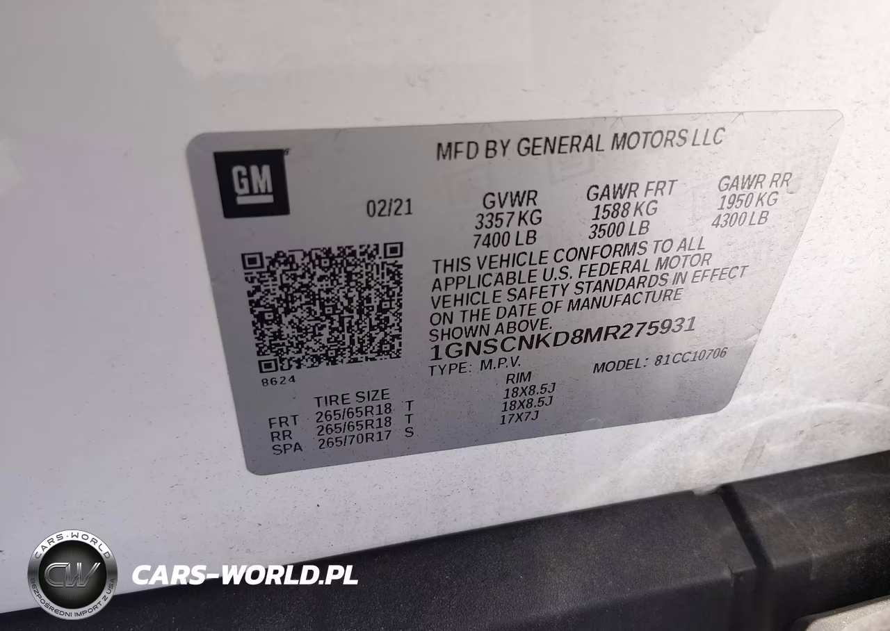 2021 Chevrolet Tahoe 2Wd Lt VIN:1GNSCNKD8MR275931 - 9