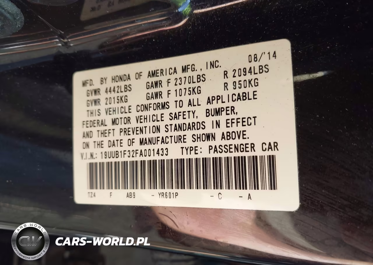 2015 Acura Tlx VIN:19UUB1F32FA001433 - 9