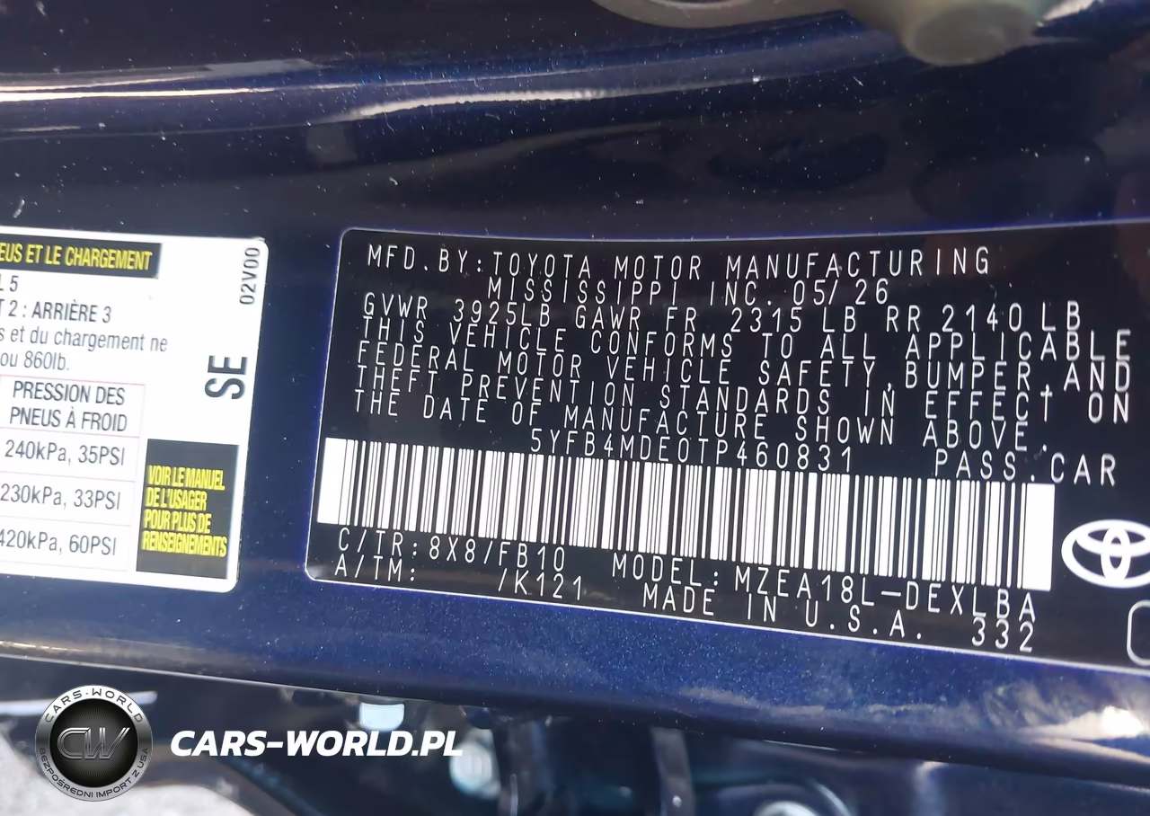 2026 Toyota Corolla Le VIN:5YFB4MDE0TP460831 - 9