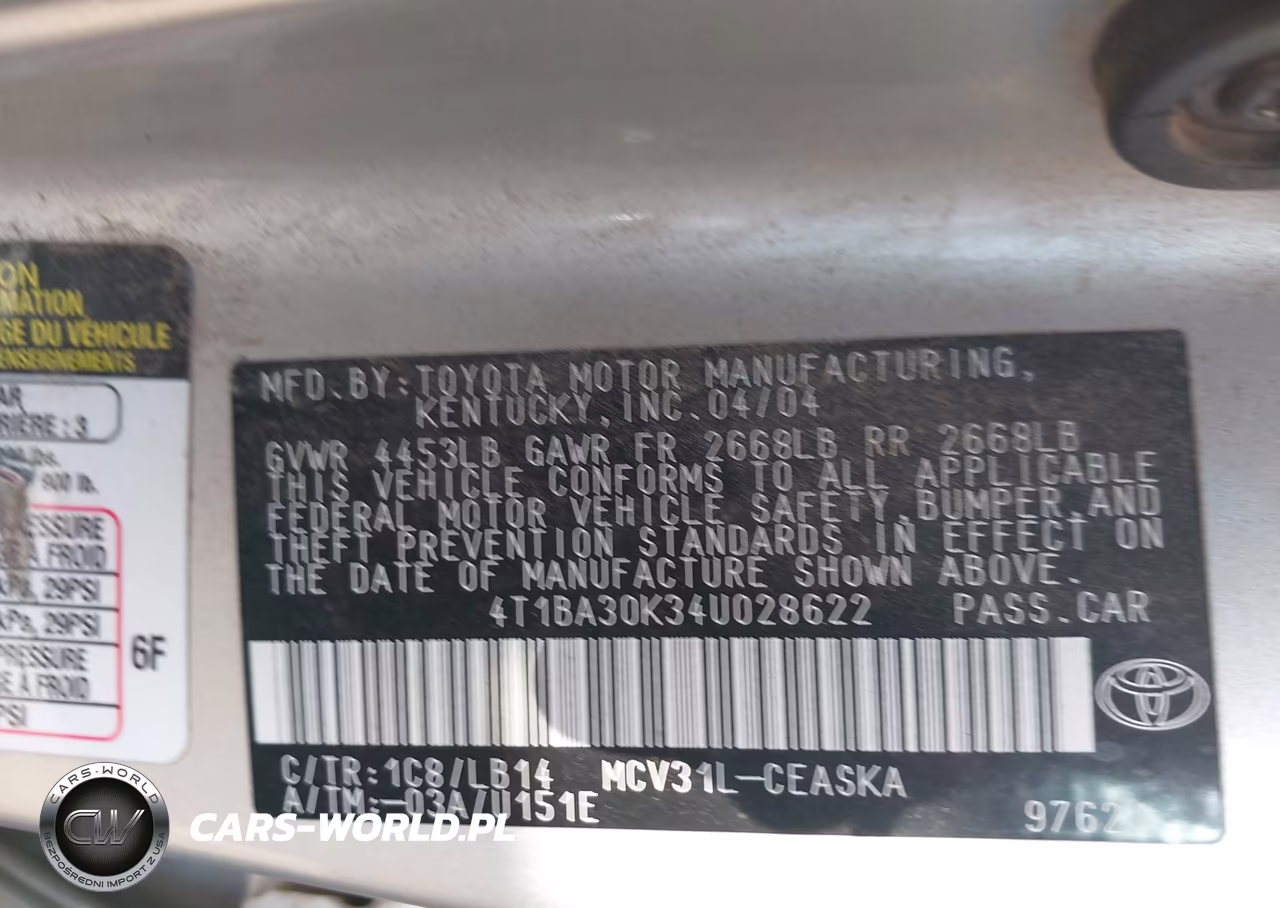 2004 Toyota Camry Se V6 VIN:4T1BA30K34U028622 - 9