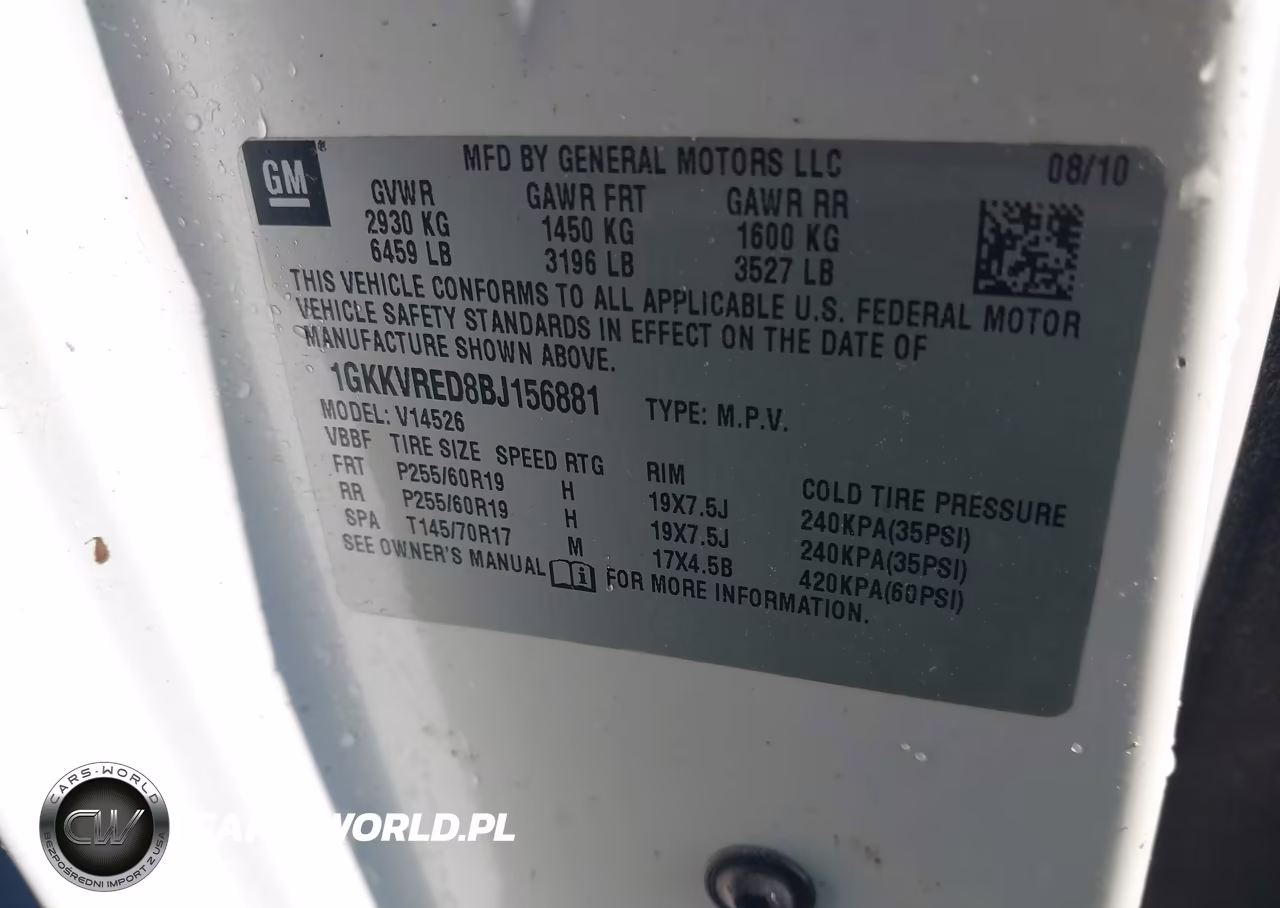 2011 GMC Acadia Slt-1 VIN:1GKKVRED8BJ156881 - 9