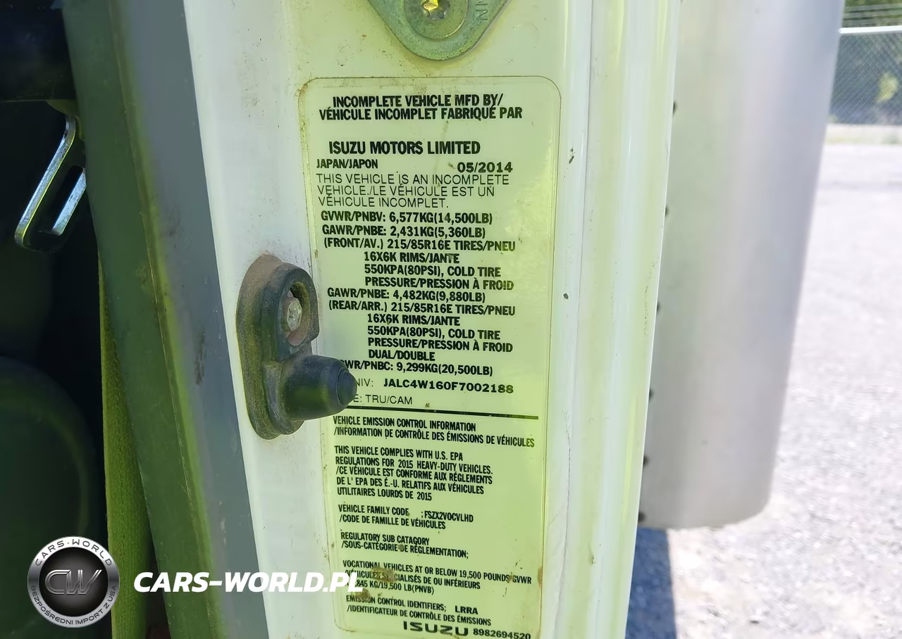 2015 Isuzu Npr Dsl Reg At VIN:JALC4W160F7002188 - 9