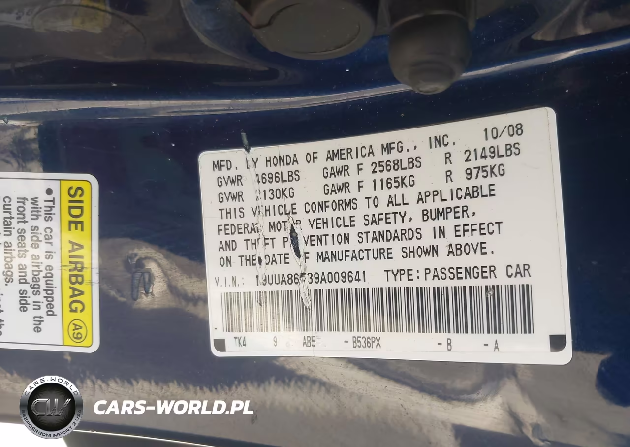 2009 Acura Tl 3.5 VIN:19UUA86539A009641 - 9