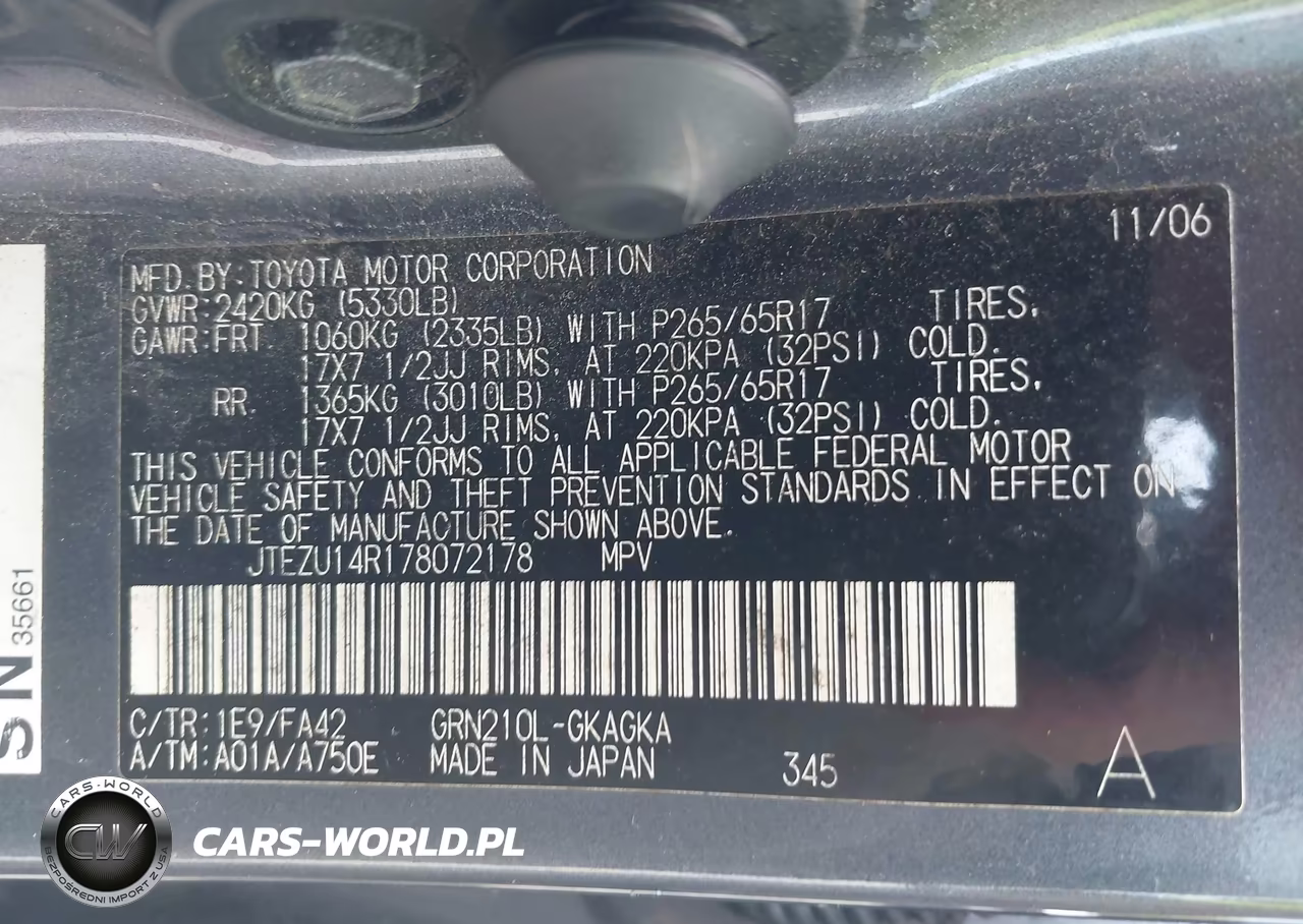 2007 Toyota 4Runner Sr5 VIN:JTEZU14R178072178 - 9
