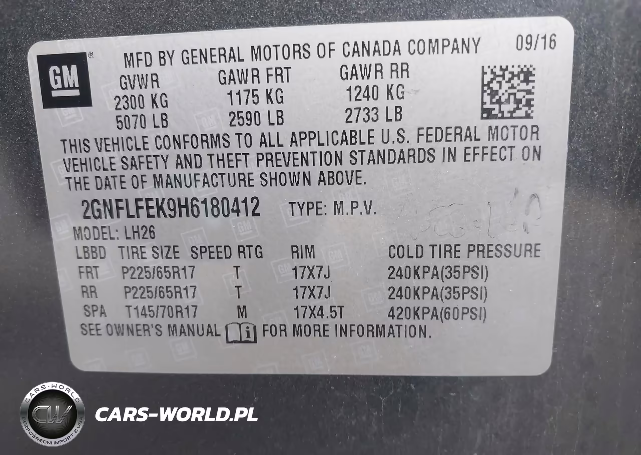 2017 Chevrolet Equinox Lt VIN:2GNFLFEK9H6180412 - 9