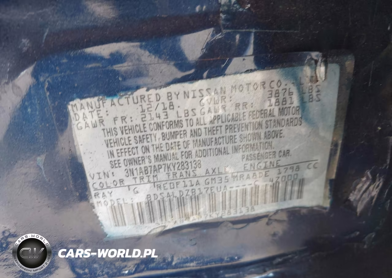 2019 Nissan Sentra Sv VIN:3N1AB7AP7KY283138 - 9
