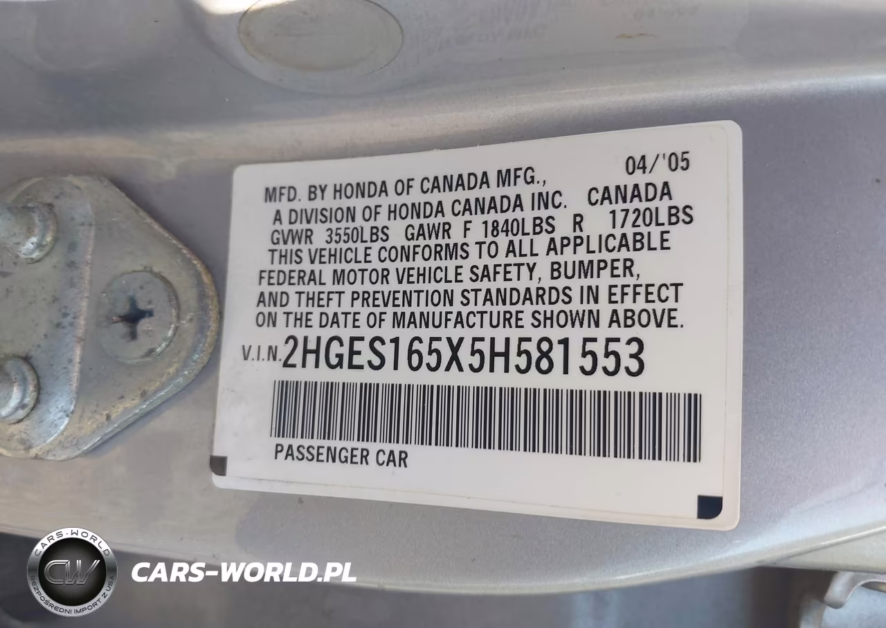 2005 Honda Civic Lx VIN:2HGES165X5H581553 - 9