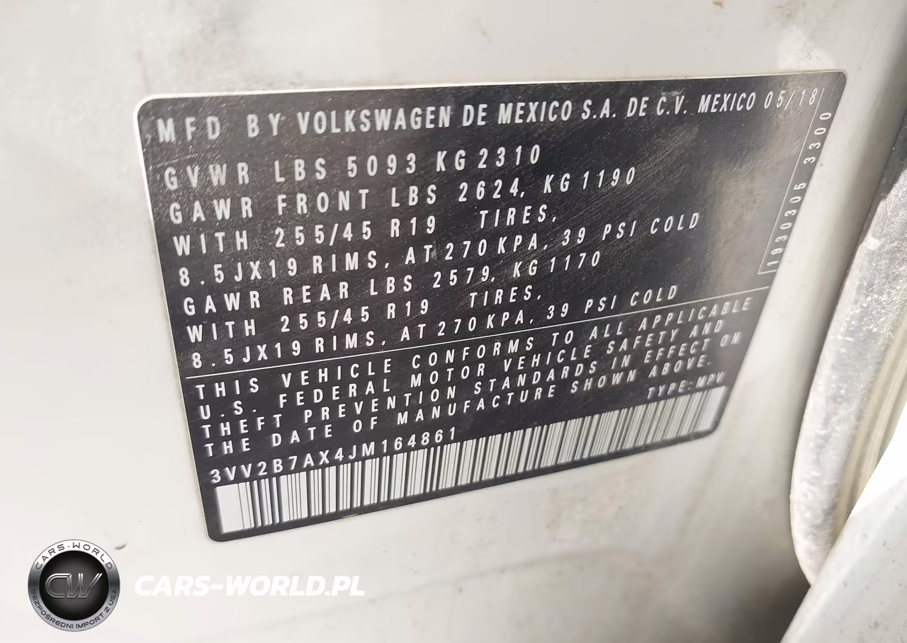 2018 Volkswagen Tiguan 2.0T Se-2.0T Sel VIN:3VV2B7AX4JM164861 - 9