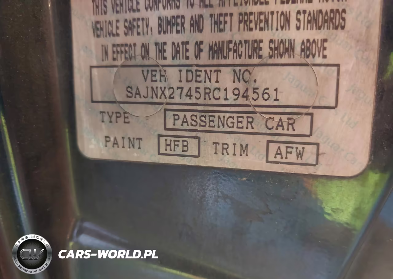 1994 Jaguar Xjs 2+2 VIN:SAJNX2745RC194561 - 9