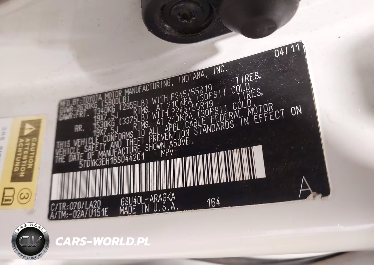2011 Toyota Highlander Limited V6 VIN:5TDYK3EH1BS044201 - 9
