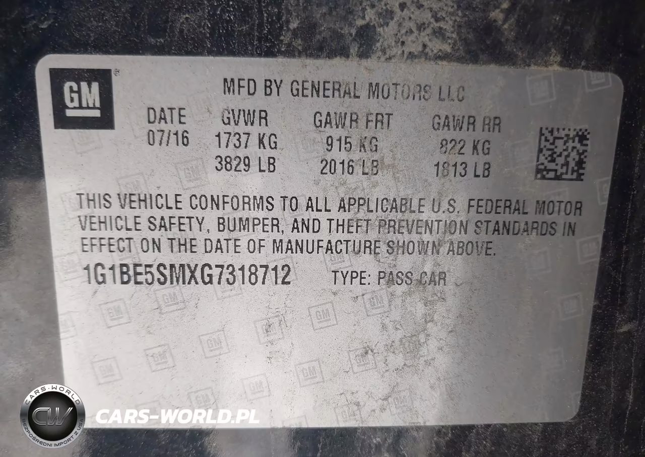 2016 Chevrolet Cruze Lt Auto VIN:1G1BE5SMXG7318712 - 9