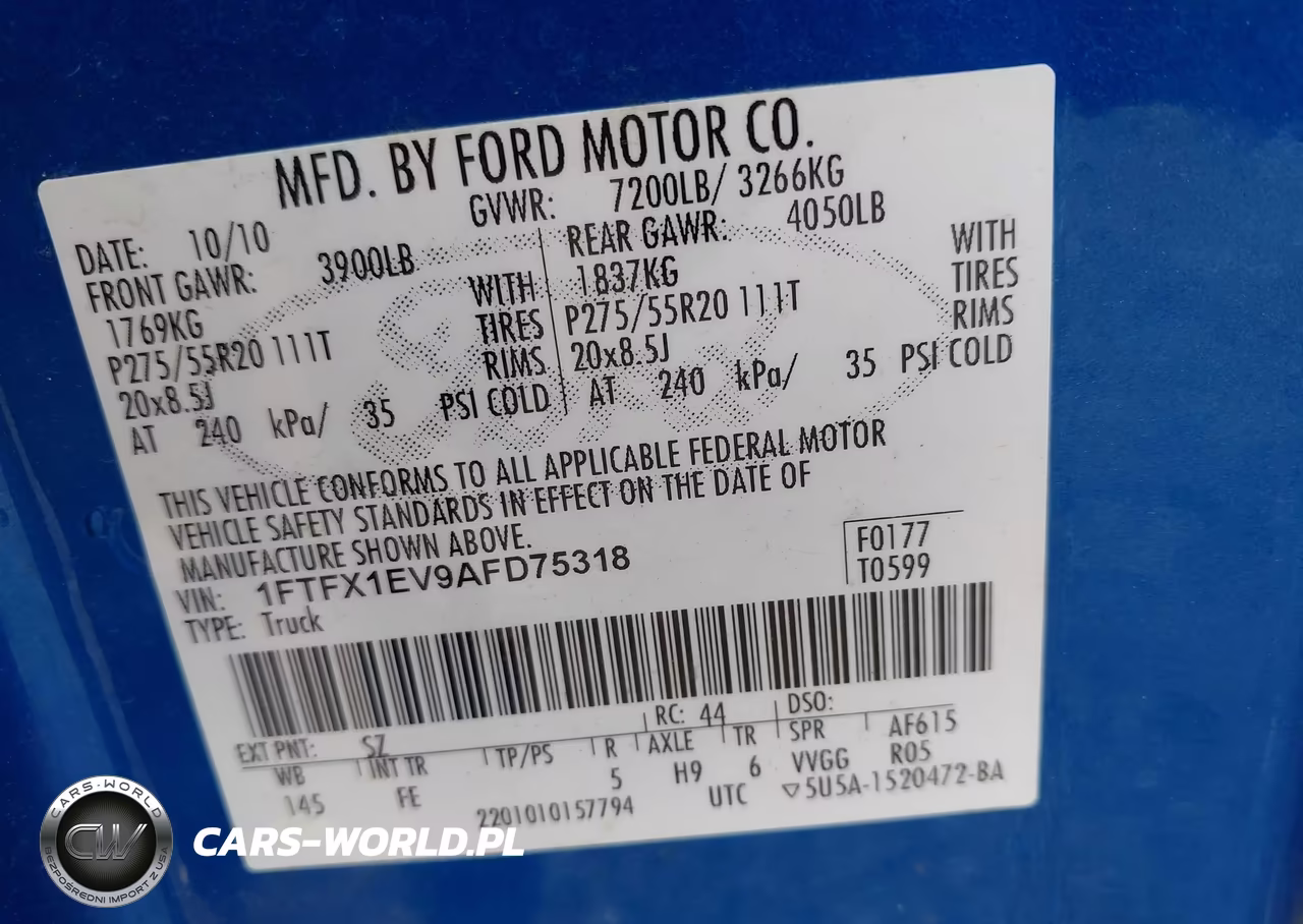 2010 Ford F-150 Xlt VIN:1FTFX1EV9AFD75318 - 9