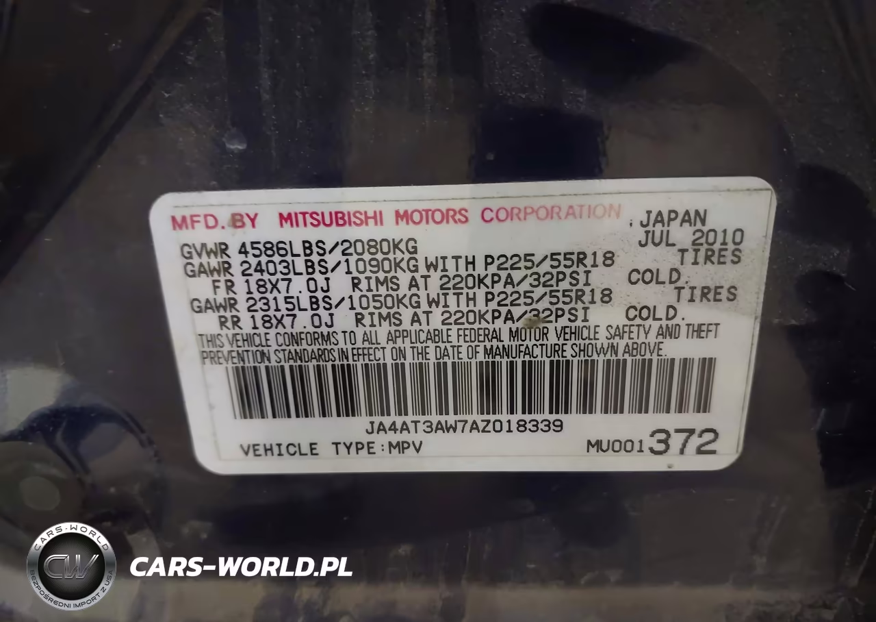 2010 Mitsubishi Outlander Se VIN:JA4AT3AW7AZ018339 - 9