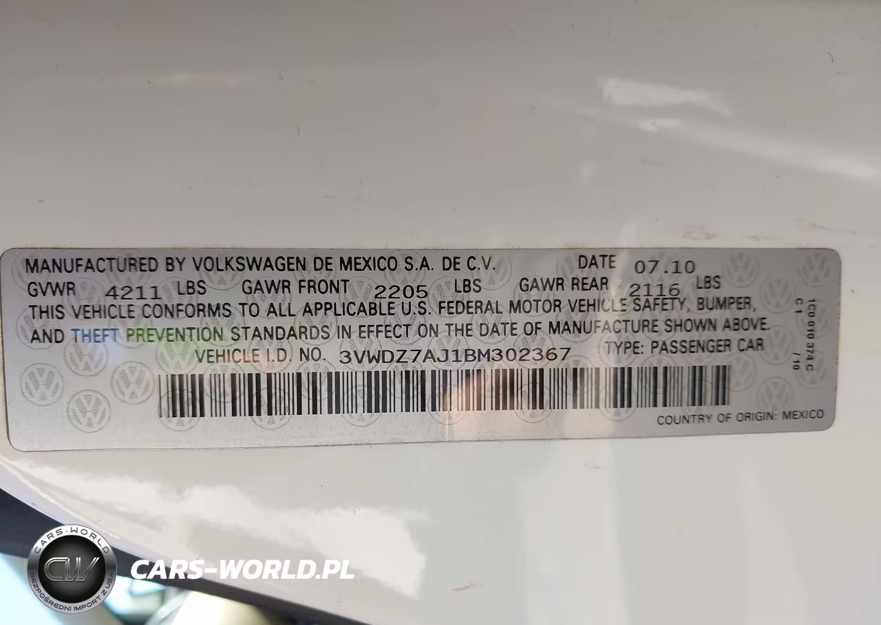 2011 Volkswagen Jetta 2.5L Se VIN:3VWDZ7AJ1BM302367 - 9