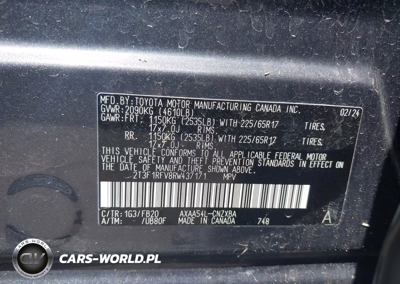 2024 Toyota Rav4 Le VIN:2T3F1RFV8RW437171 - 9