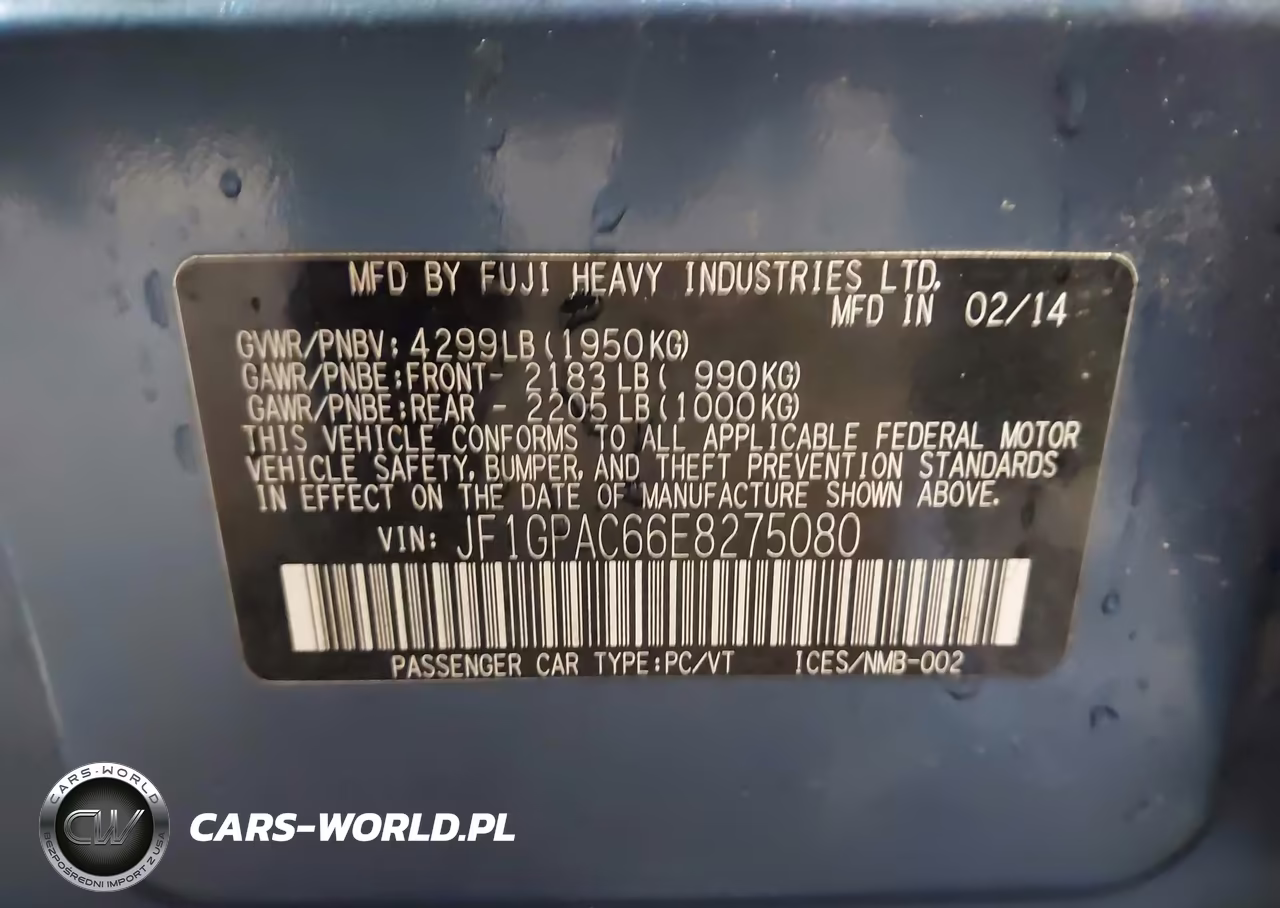 2014 Subaru Impreza 2.0I Premium VIN:JF1GPAC66E8275080 - 9