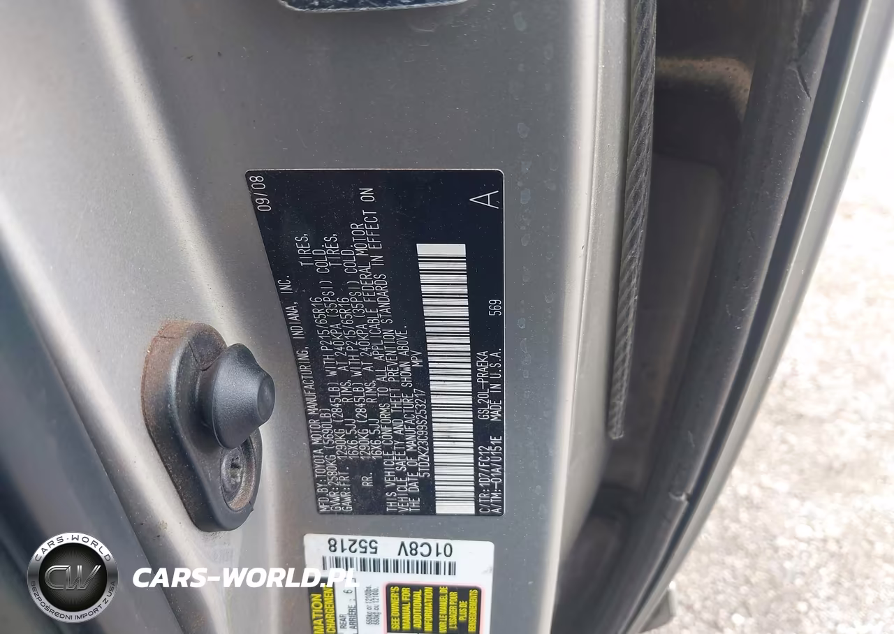2009 Toyota Sienna Le VIN:5TDZK23C99S253217 - 9