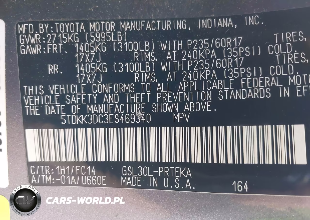 2014 Toyota Sienna Le V6 8 Passenger VIN:5TDKK3DC3ES469340 - 9