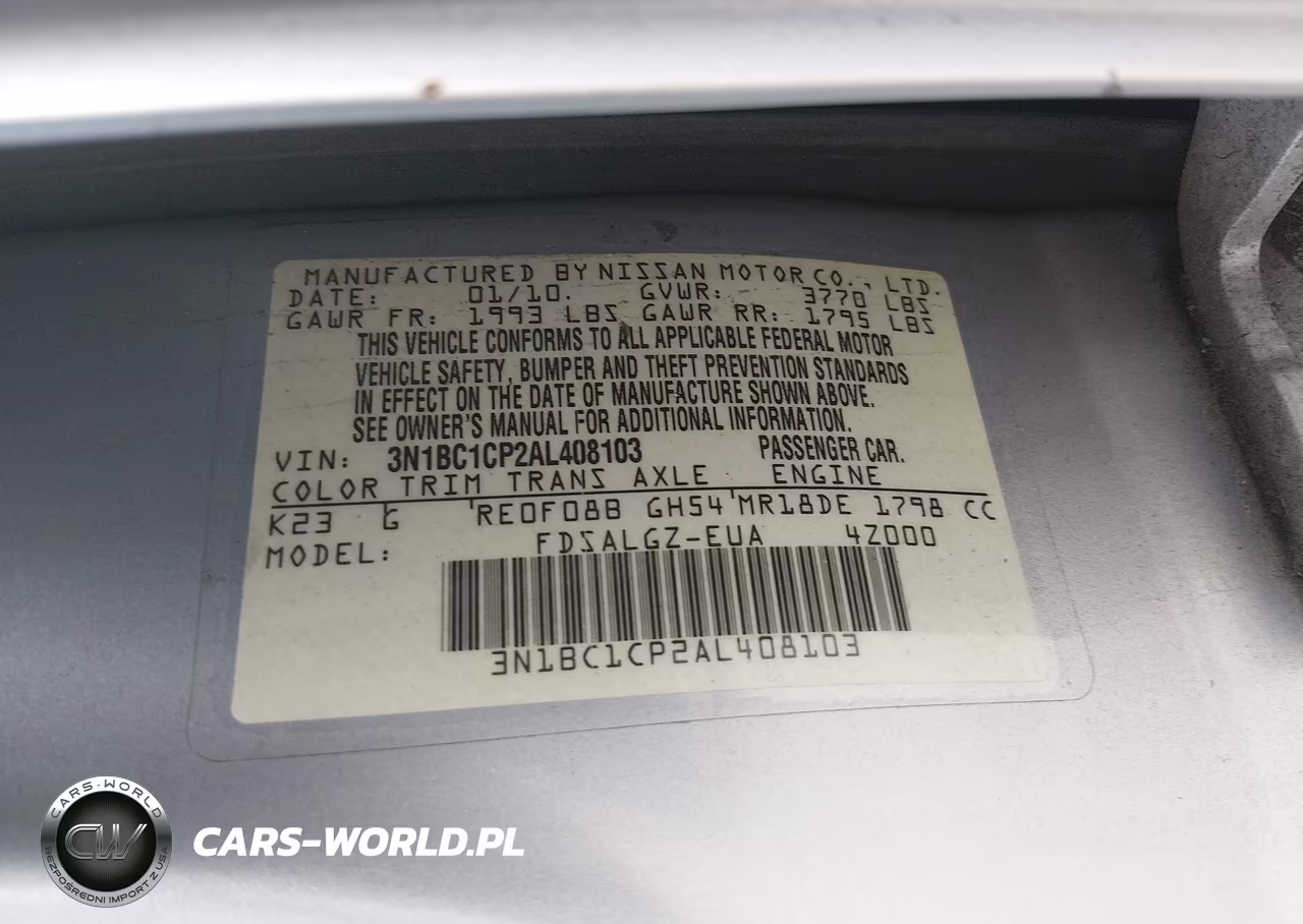 2010 Nissan Versa 1.8Sl VIN:3N1BC1CP2AL408103 - 9