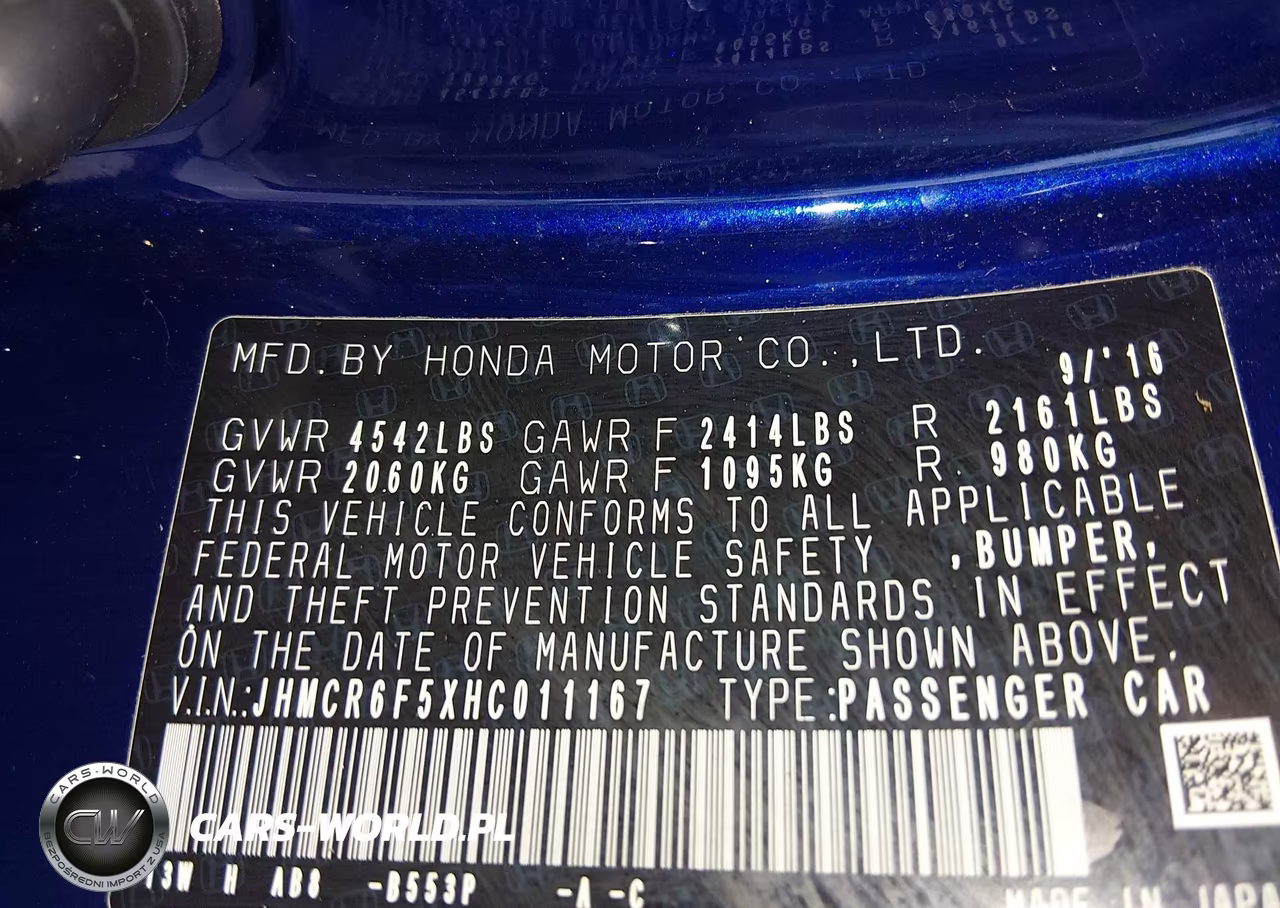 2017 Honda Accord Hybrid Ex-L VIN:JHMCR6F5XHC011167 - 9