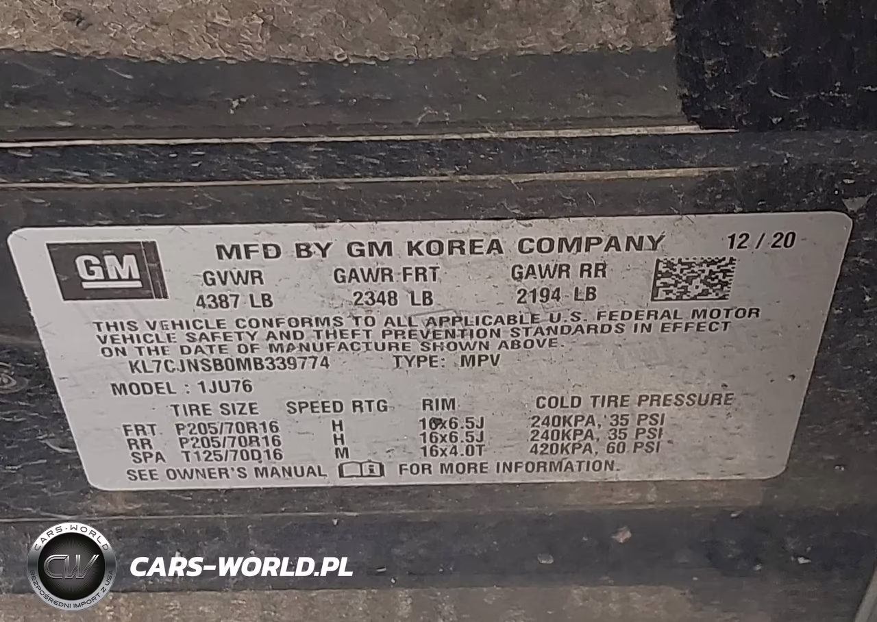 2021 Chevrolet Trax Awd Ls VIN:KL7CJNSB0MB339774 - 9