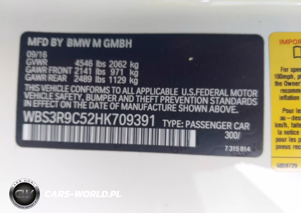 2017 BMW M4 VIN:WBS3R9C52HK709391 - 9