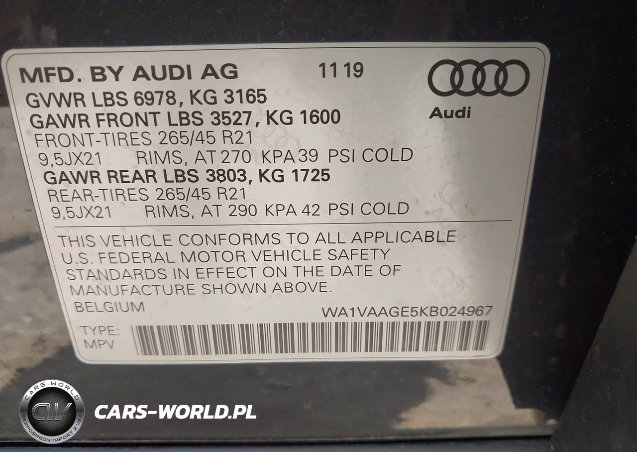 2019 Audi E-Tron Premium Plus VIN:WA1VAAGE5KB024967 - 9