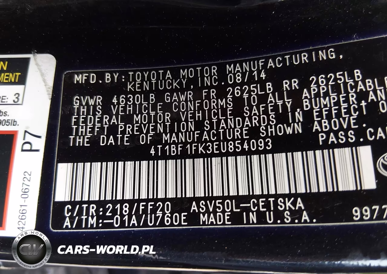 2014 Toyota Camry Se VIN:4T1BF1FK3EU854093 - 9