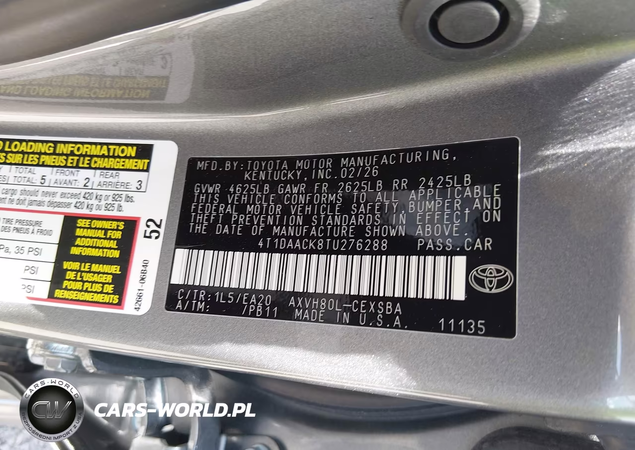 2026 Toyota Camry Se VIN:4T1DAACK8TU276288 - 9