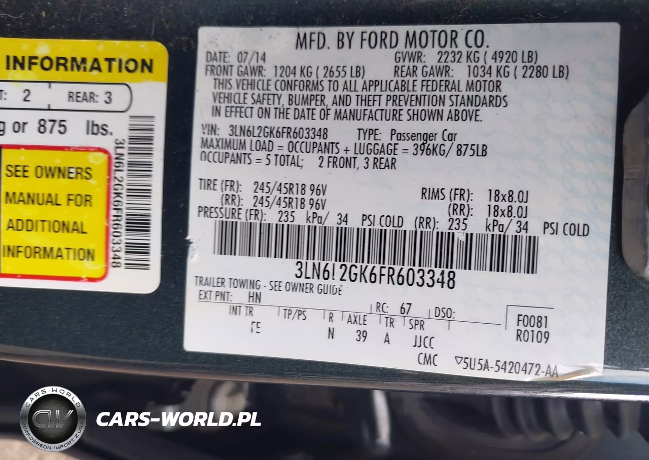 2015 Lincoln Mkz VIN:3LN6L2GK6FR603348 - 9
