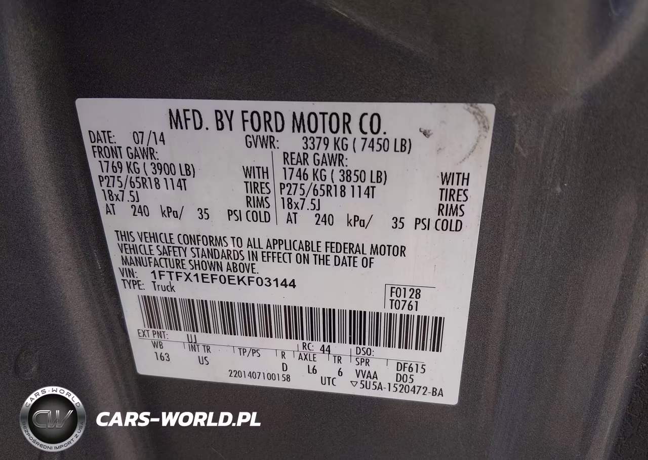 2014 Ford F-150 Xlt VIN:1FTFX1EF0EKF03144 - 9