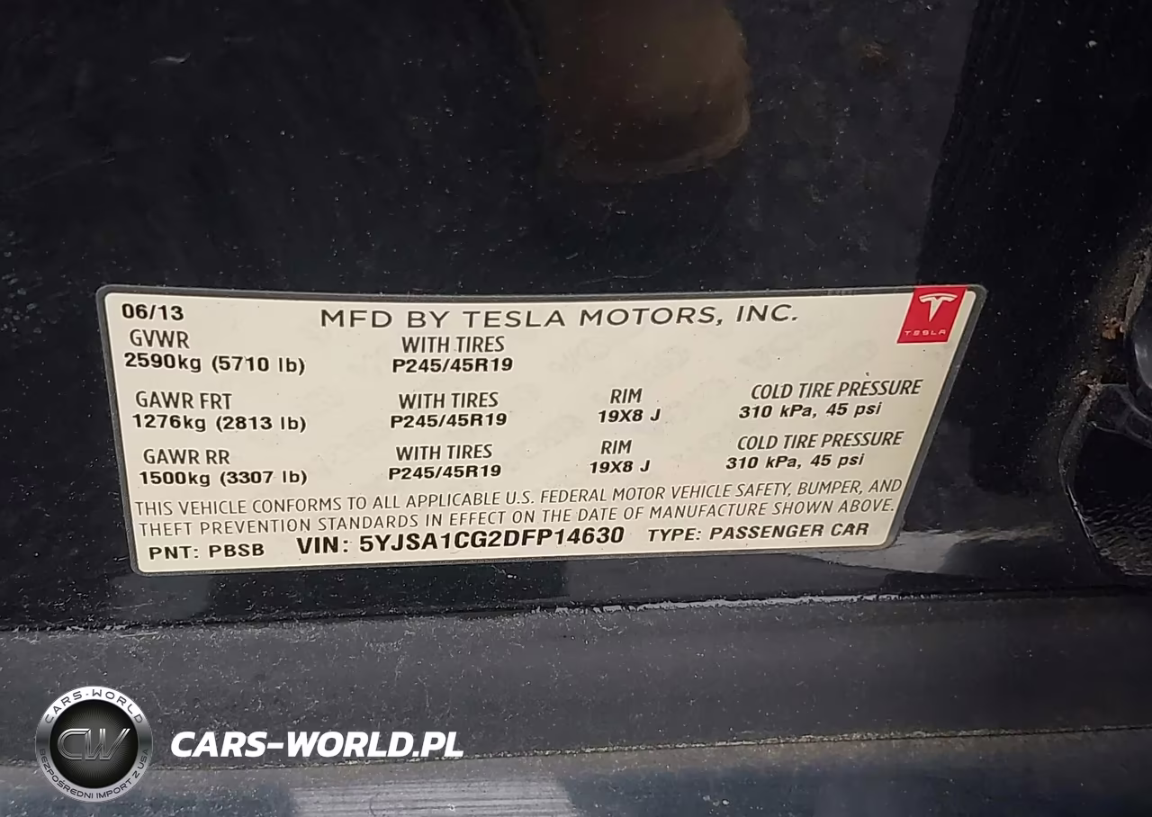 2013 Tesla Model S VIN:5YJSA1CG2DFP14630 - 9