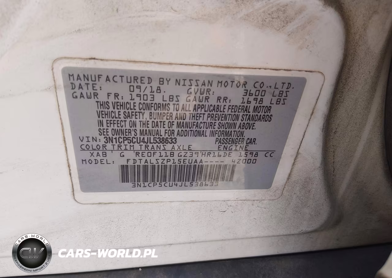 2018 Nissan Kicks Sv VIN:3N1CP5CU4JL538633 - 9