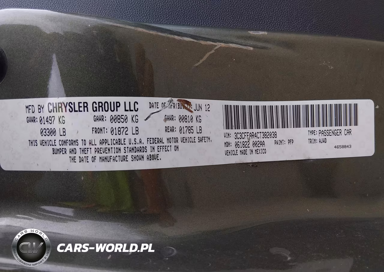 2012 Fiat 500 Pop VIN:3C3CFFAR4CT382038 - 9