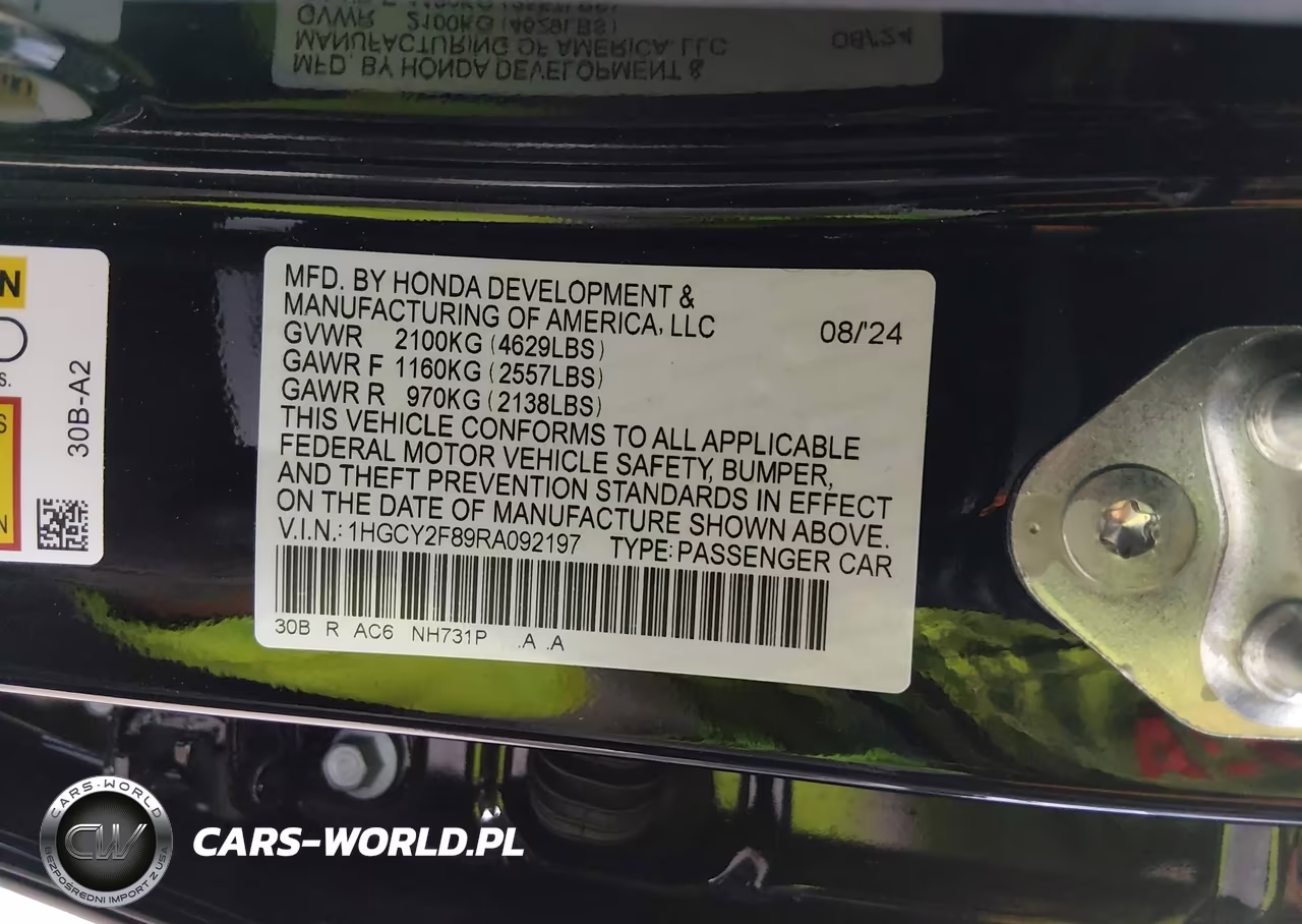 2024 Honda Accord Hybrid Touring VIN:1HGCY2F89RA092197 - 9