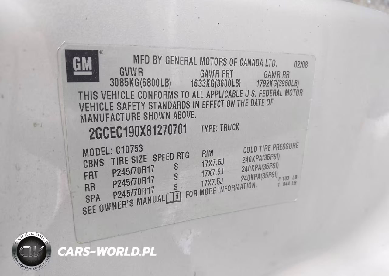 2008 Chevrolet Silverado 1500 Work Truck VIN:2GCEC190X81270701 - 9