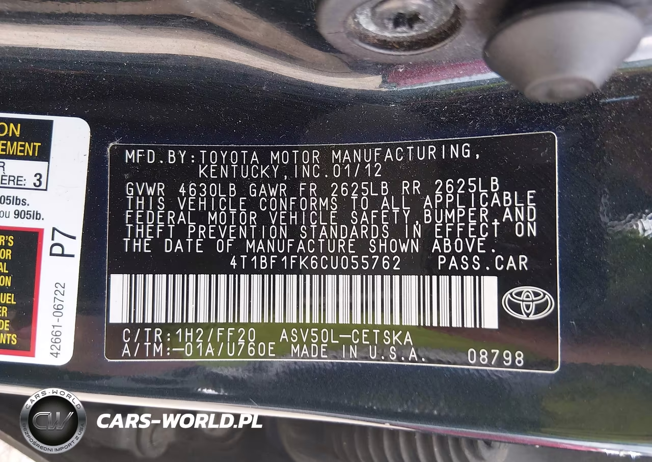 2012 Toyota Camry Se VIN:4T1BF1FK6CU055762 - 9