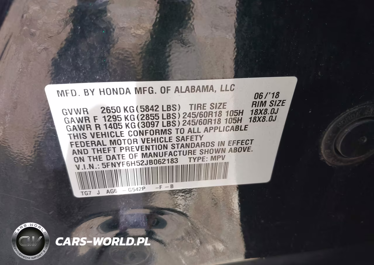 2018 Honda Pilot Ex-L VIN:5FNYF6H52JB062183 - 9