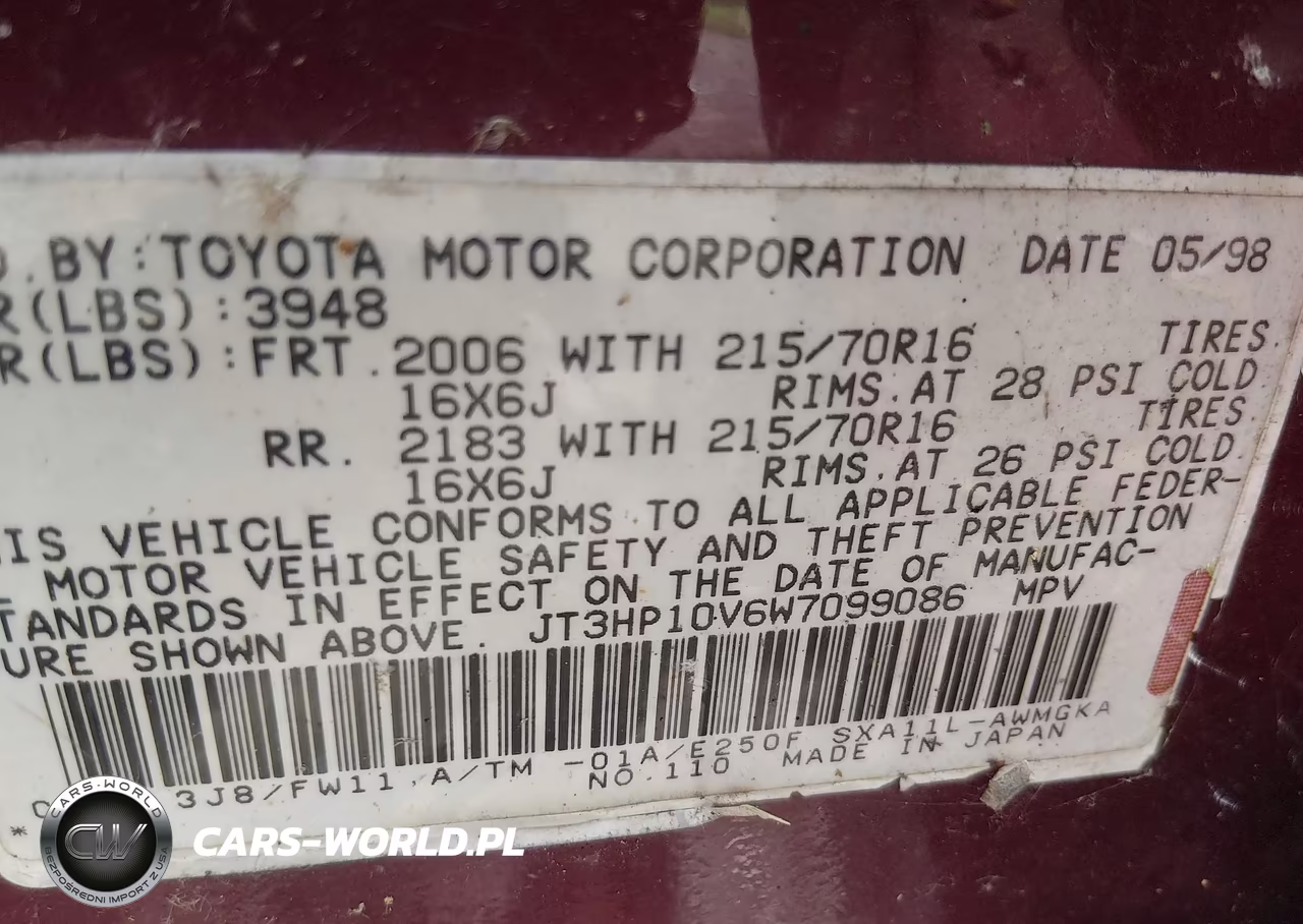 1998 Toyota Rav4 VIN:JT3HP10V6W7099086 - 9