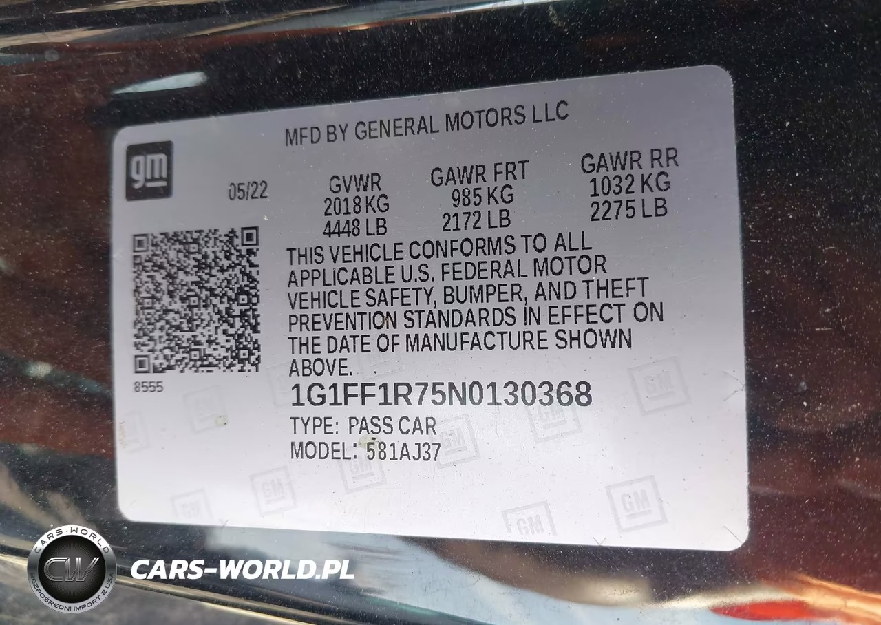 2022 Chevrolet Camaro Rwd Lt1 VIN:1G1FF1R75N0130368 - 9