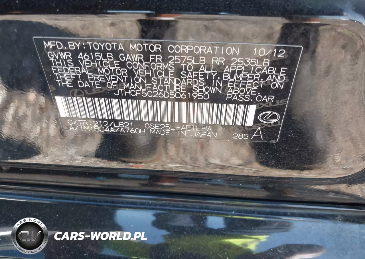 2013 Lexus Is 250 VIN:JTHCF5C26D5061950 - 9