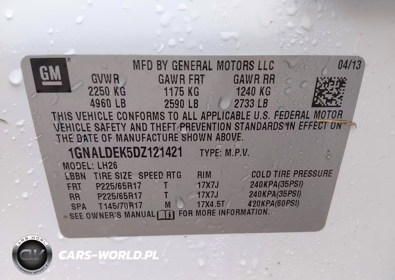 2013 Chevrolet Equinox 1Lt VIN:1GNALDEK5DZ121421 - 9