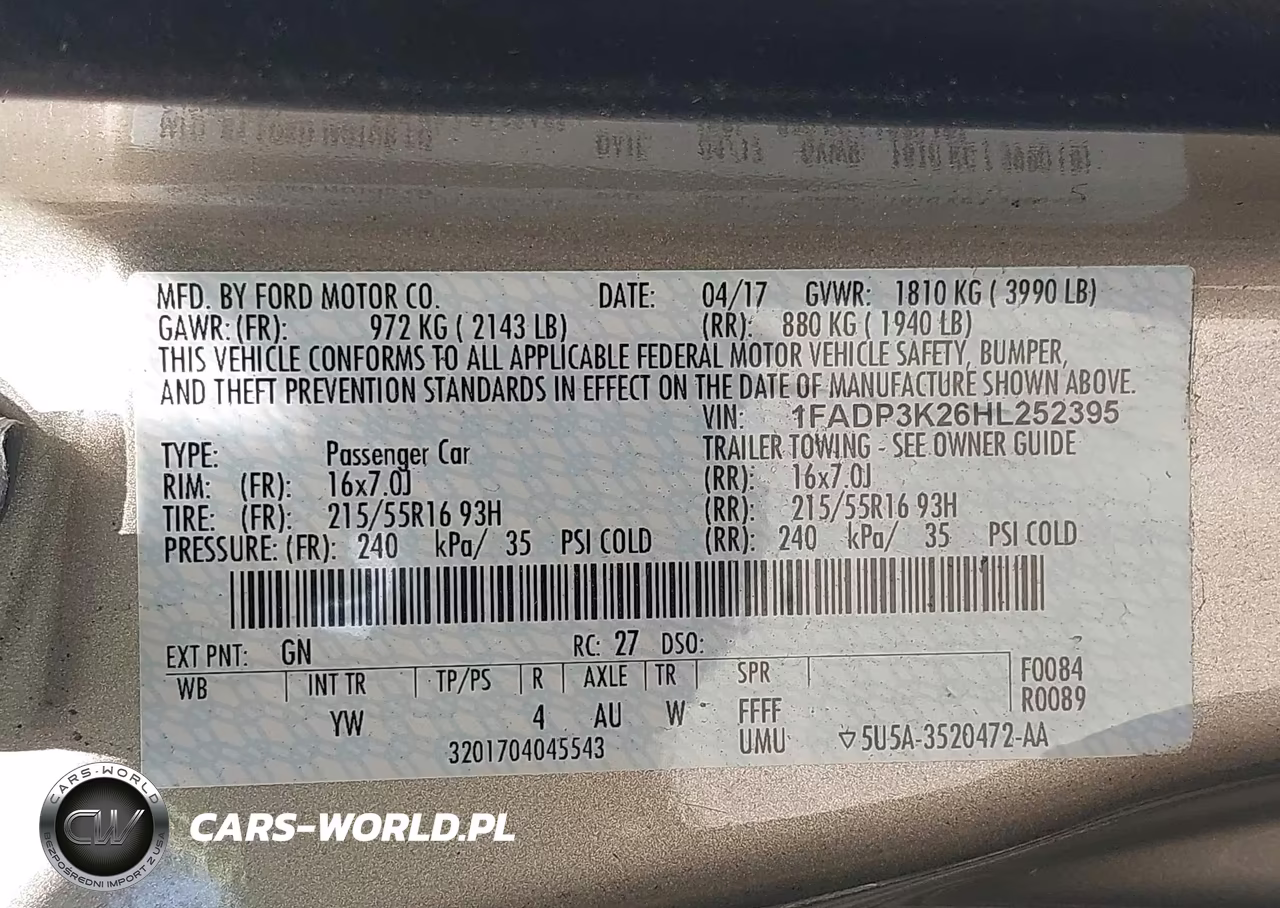 2017 Ford Focus Se VIN:1FADP3K26HL252395 - 9