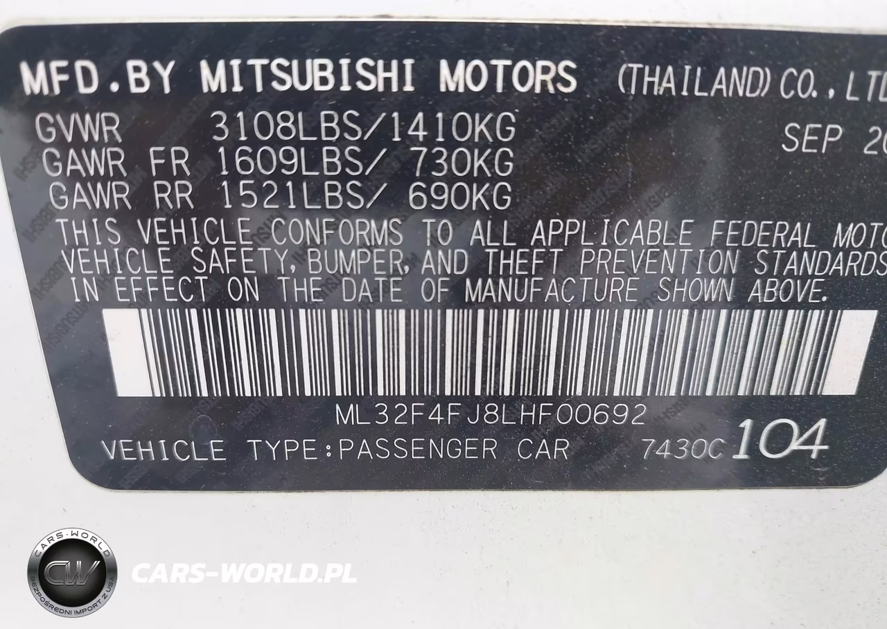 2020 Mitsubishi Mirage G4 Le VIN:ML32F4FJ8LHF00692 - 9