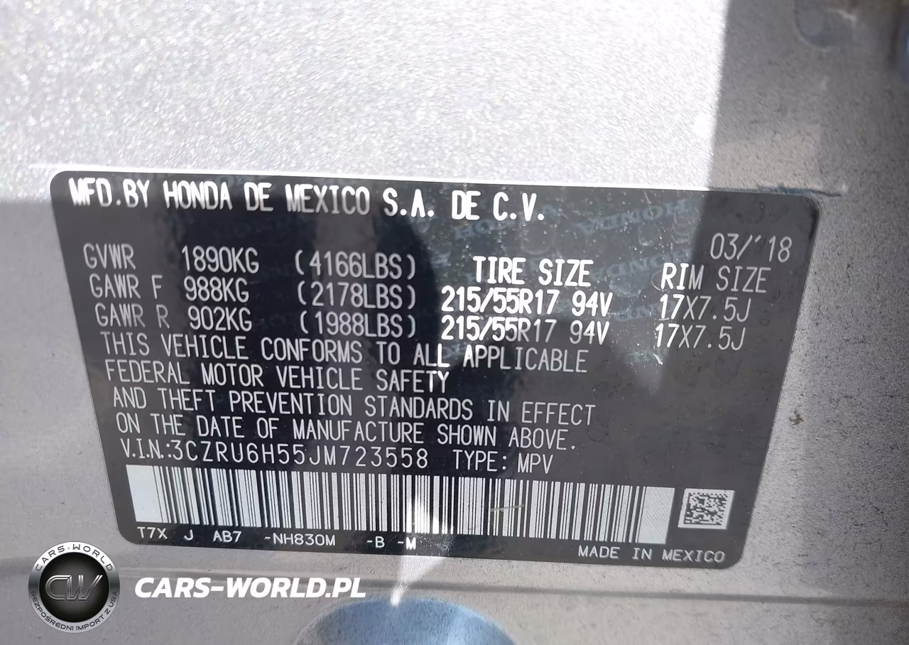2018 Honda Hr-V Ex VIN:3CZRU6H55JM723558 - 9