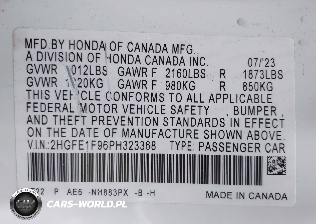 2023 Honda Civic Touring VIN:2HGFE1F96PH323368 - 9